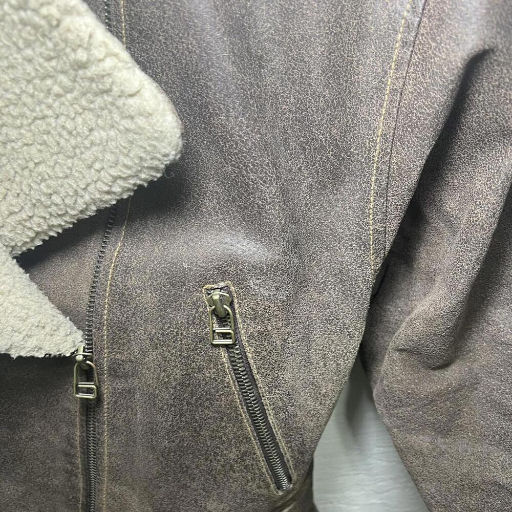 Winlit New York super cool moto style jacket with Sherpa collar - Picture 8 of 8